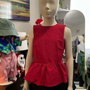 H&M Red Peplum Crop Top